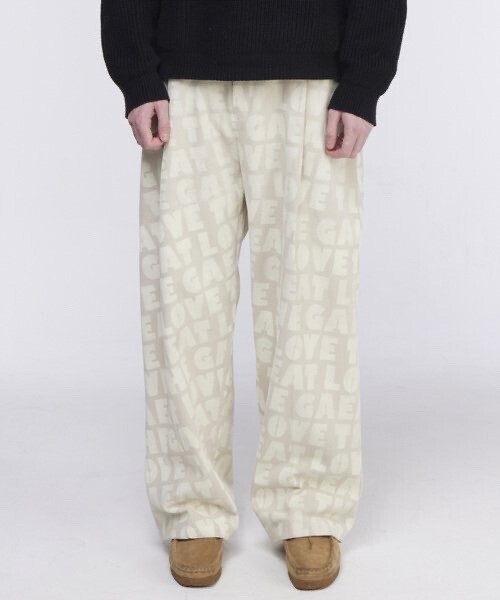 THE GREATEST Painting Cotton Pants Ivory