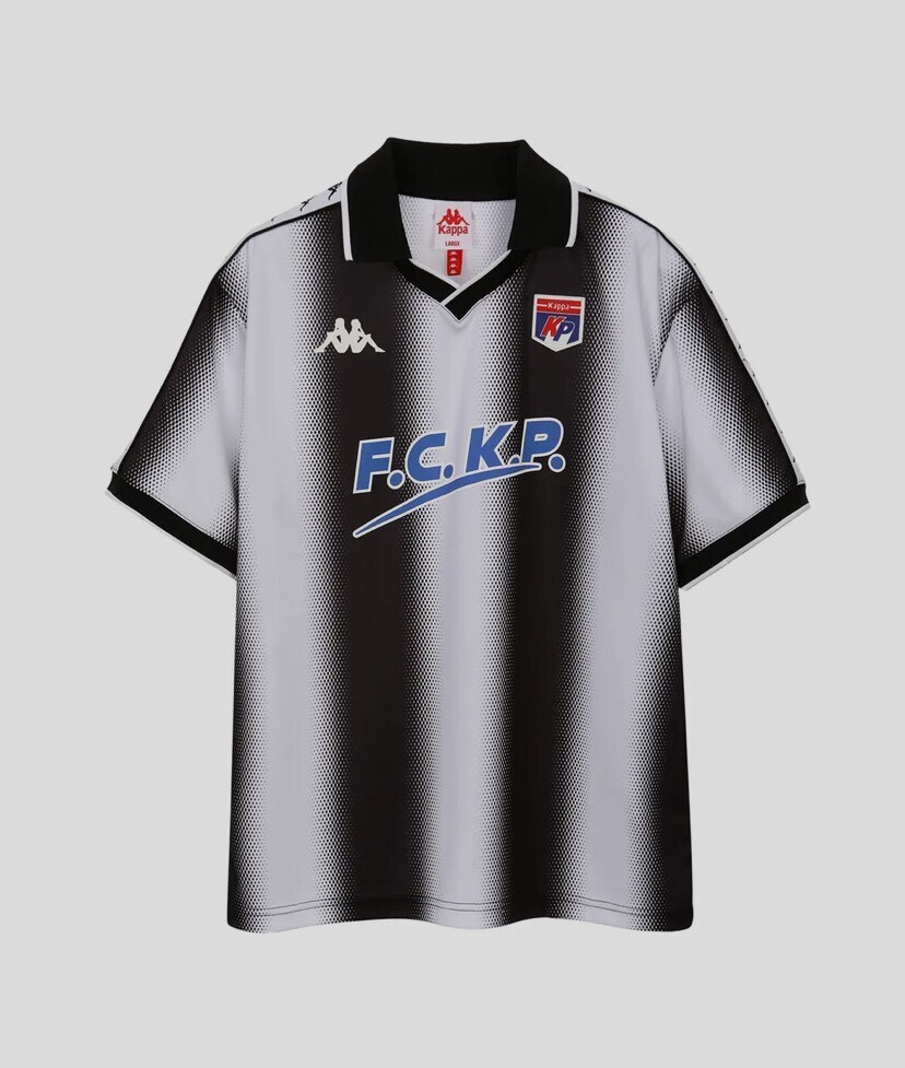 Kappa SPIRIT OF FOOTBALL 도트스트라이프 반팔 게임셔츠 블랙