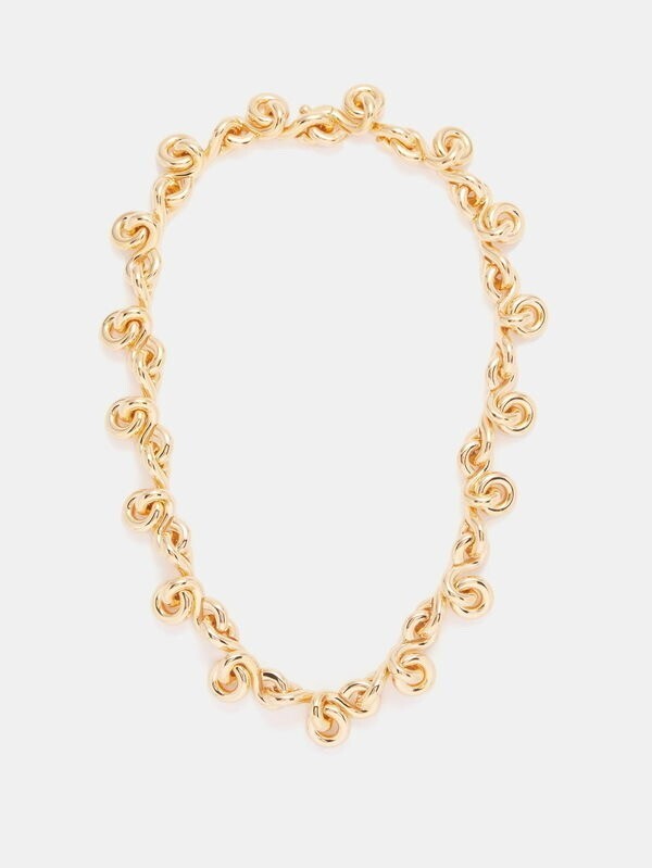 Bottega Veneta Loop 18kt Gold-Vermeil Necklace