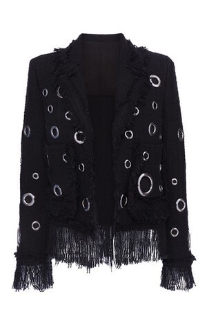 MSGM Grommet Studded Embroidered Jacket
