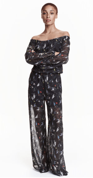 H&M オフショルダーオールインワン