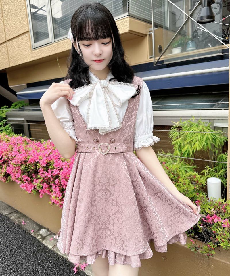 ROJITA ハートバックルジャガードロンパース