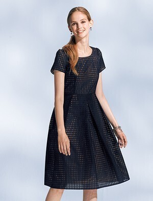 Otto Japan シースルーチェックワンピース