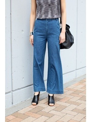 AZUL by moussy 《SALE》コットンデニムワイドパンツ