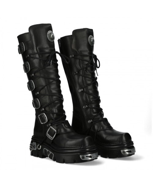 NEW ROCK HIGH BOOT BLACK REACTOR M-272-S1