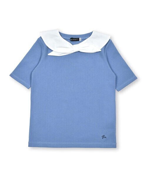 BeBe セーラー付け襟テレコ半袖Tシャツ