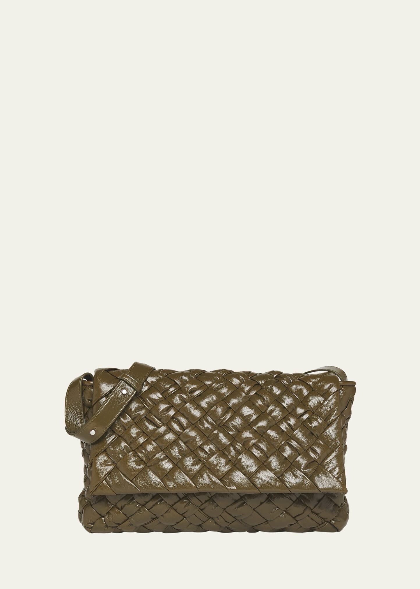 Bottega Veneta Men's Rumple Intreccio Leather Messenger Bag