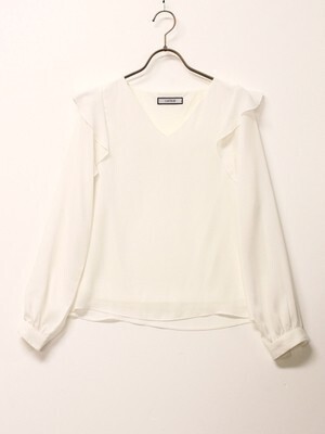 LADYMADE ショルダーフリルVネックBL