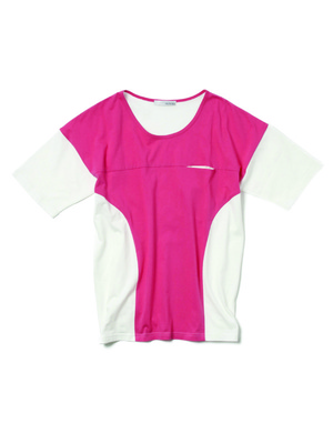 mihika バイカラーTシャツ　(100002)