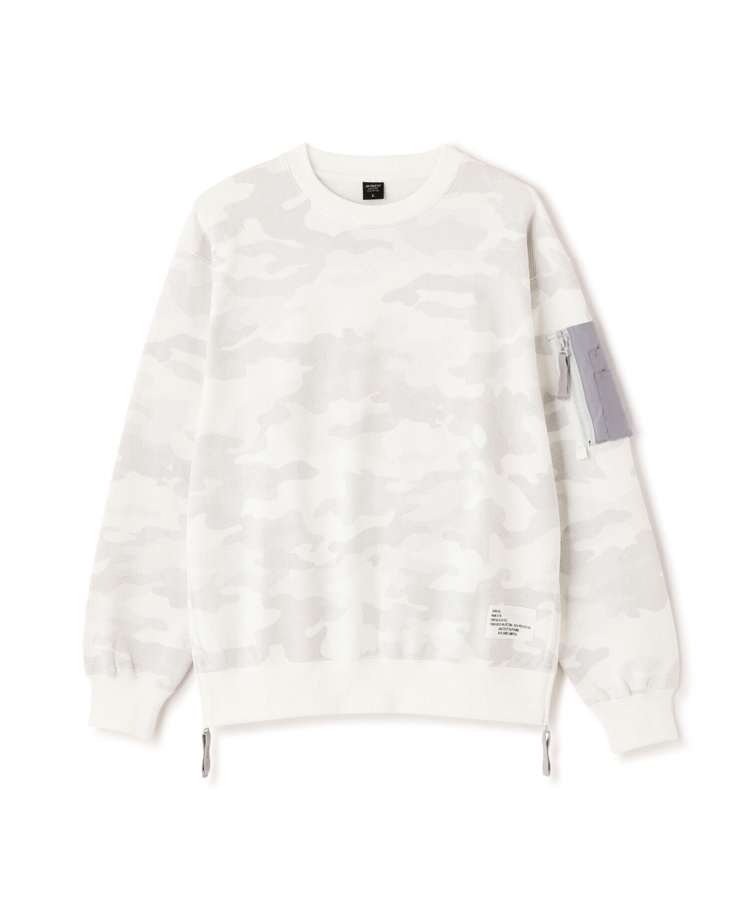AVIREX BAGGY FIT MIL. POCKET CREW NECK SWEAT