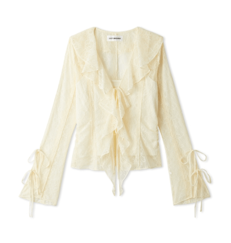 Lily Brown ラッフルバリエーションシアーブラウス