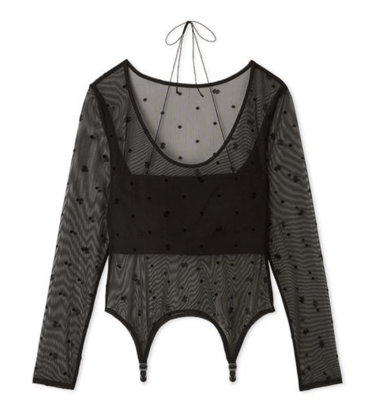 Lily Brown 【LILY BROWN Lingerie】シアーフロッキートップス×バンドゥセット