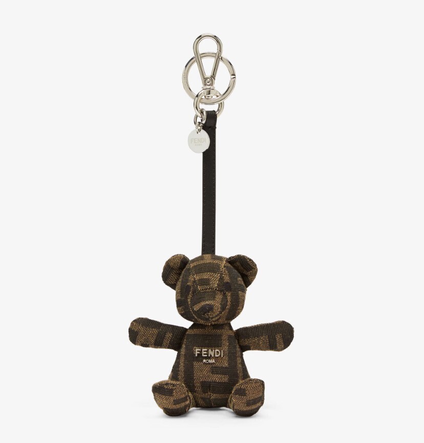 FENDI ブラウン FF ジャカード キーホルダー