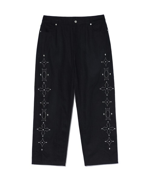 CRITIC WORMHOLE STUD PANTS BLACK
