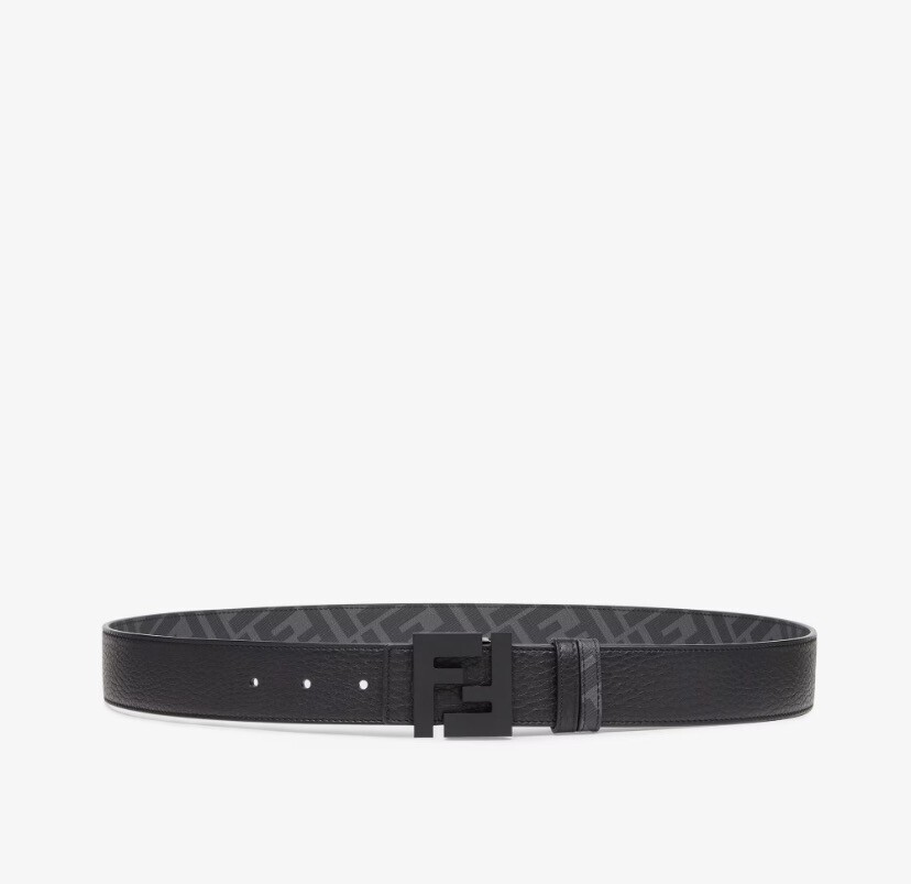 FENDI FFベルトブラックレザー リバーシブルベルト