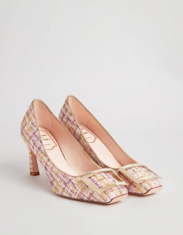 Roger Vivier Trompette Metal Buckle Fabric High-Heeled Pumps