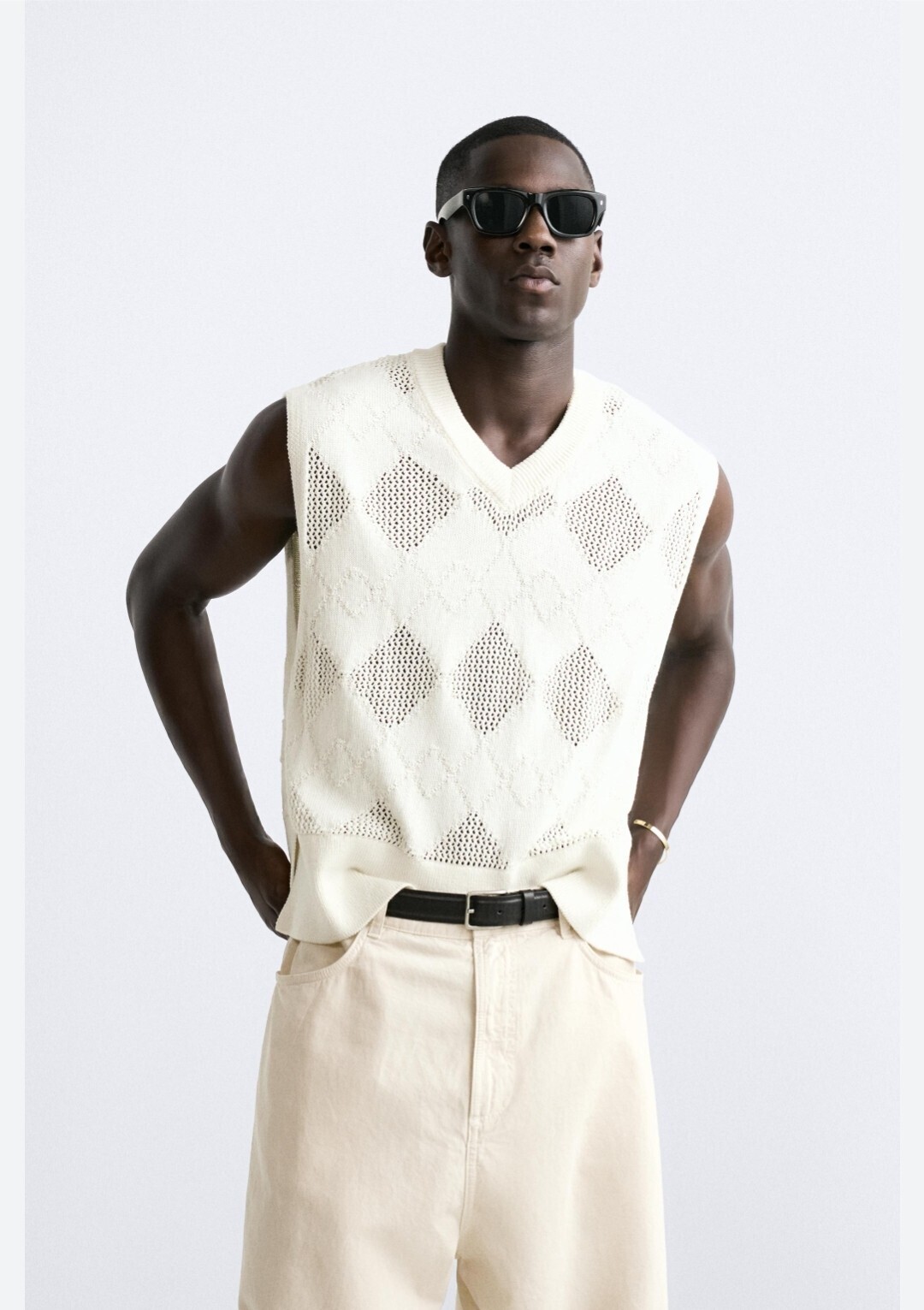 ZARA open work knit vest