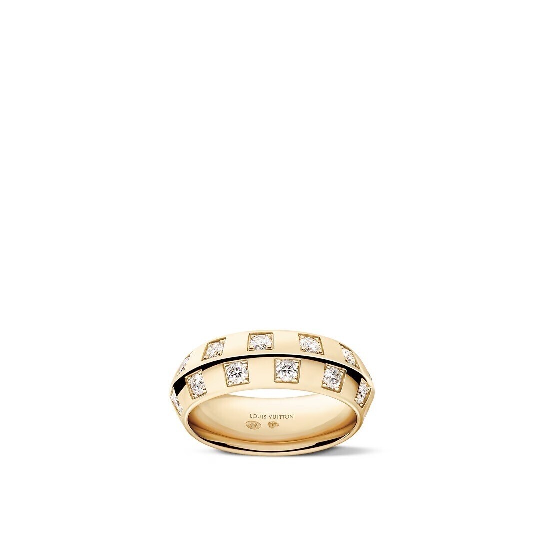 LOUIS VUITTON リング ル ダミエ ドゥ ルイ･ヴィトン 7mm (イエローゴールド×ダイヤモンド)