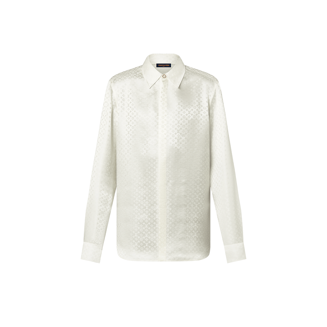 LOUIS VUITTON Monogram Long-Sleeved Silk Shirt