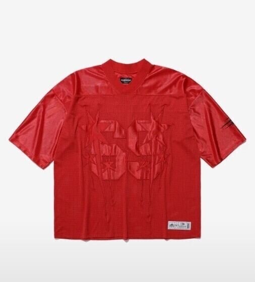 NICE GHOST CLUB MESH FOOTBALL HALF JERSEY_RED