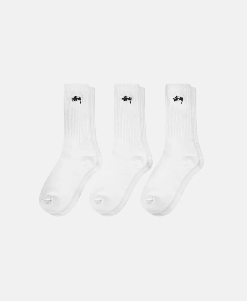 STUSSY STOCK CREW SOCKS 3 PACK
