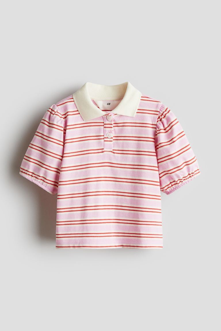 H & M パフスリーブポロシャツ