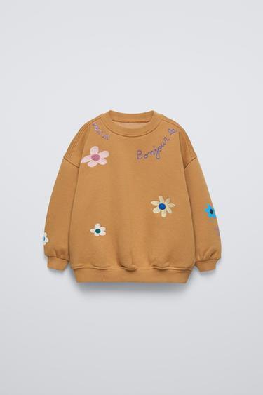 ZARA エンブロイダリー スウェットシャツ