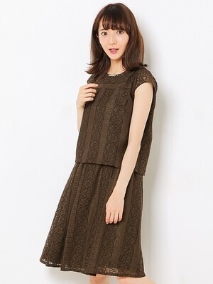 PATTERN fiona ストライプレーススカート