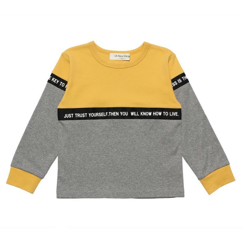 moo non non 綿100％バイカラーデザインTシャツ