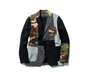 SOPH. FABRIC MIX STRETCH COTTON 2BUTTON UNCON JACKET