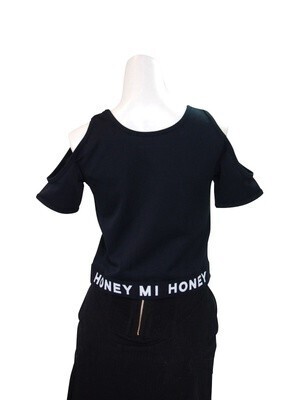 Honey mi Honey logo openshoulderT-shirt