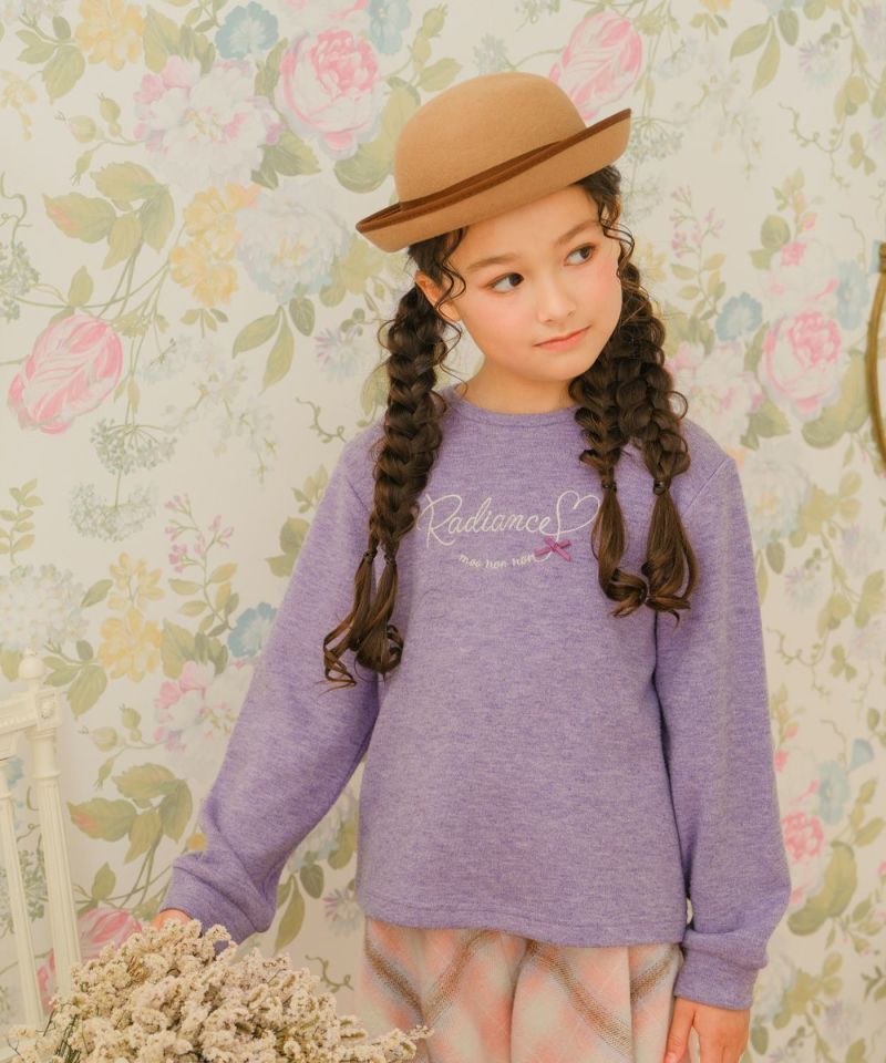 moo non non リボン＆ハートモチーフ 長袖 Tシャツ