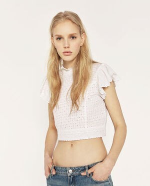 ZARA ホワイトフリルブラウス