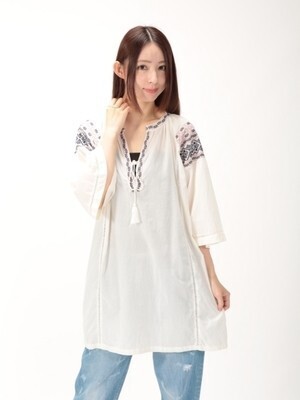 cepo 刺繍ペザントチュニック