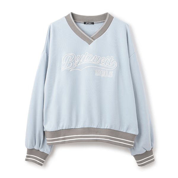 by LOVEiT ラインリブVネックプルオーバー
