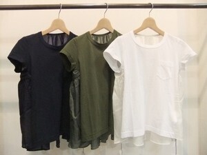 sacai キュプラ切替Tシャツ