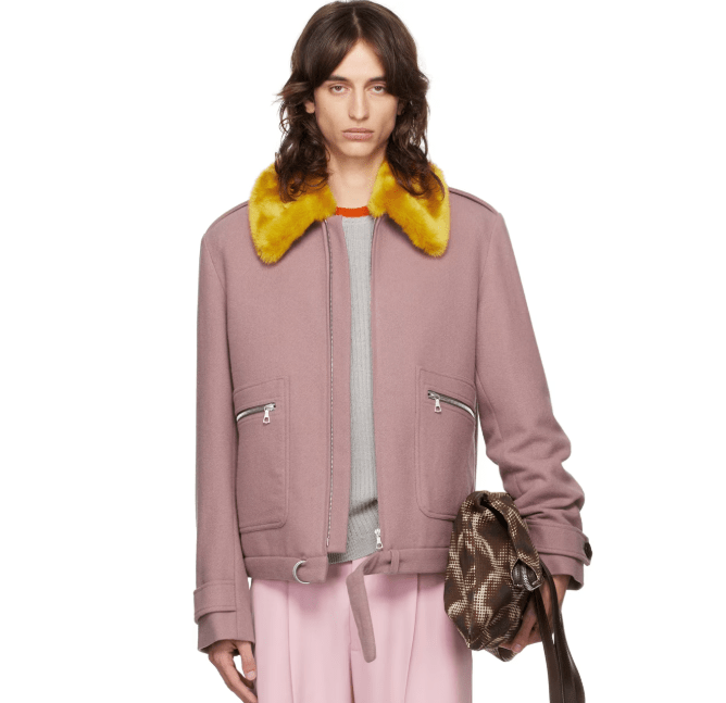 Dries Van Noten ピンク ウール ジャケット