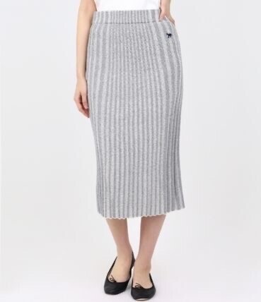 Maison Kitsuné SKIRTS (BABY FOX PATCH RIBBED MIDI SKIRT