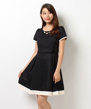 LAISSE PASSE ビジューバイカラーワンピース