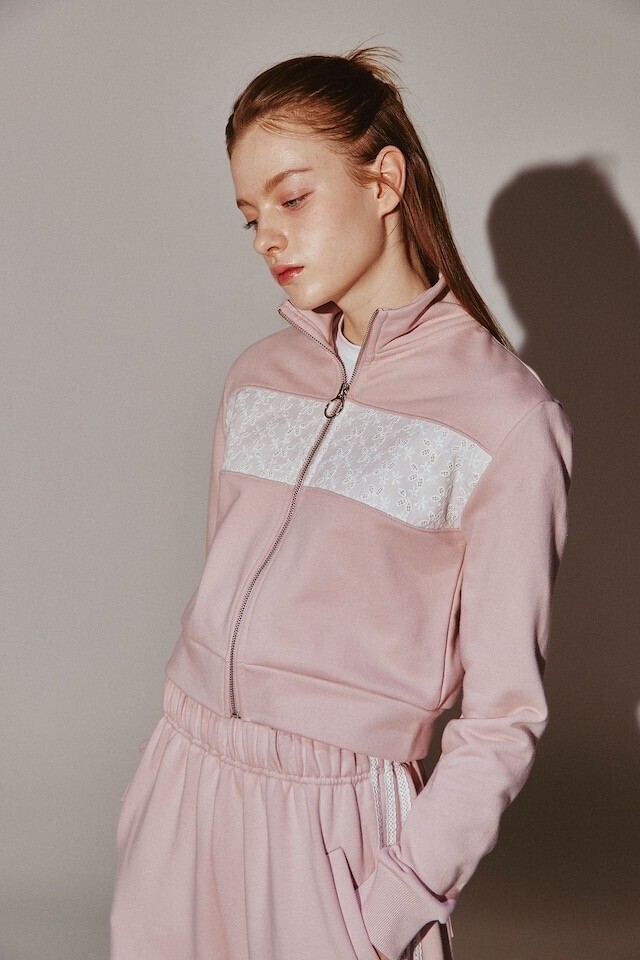 MOILLY Lace 7 Track Top Pink