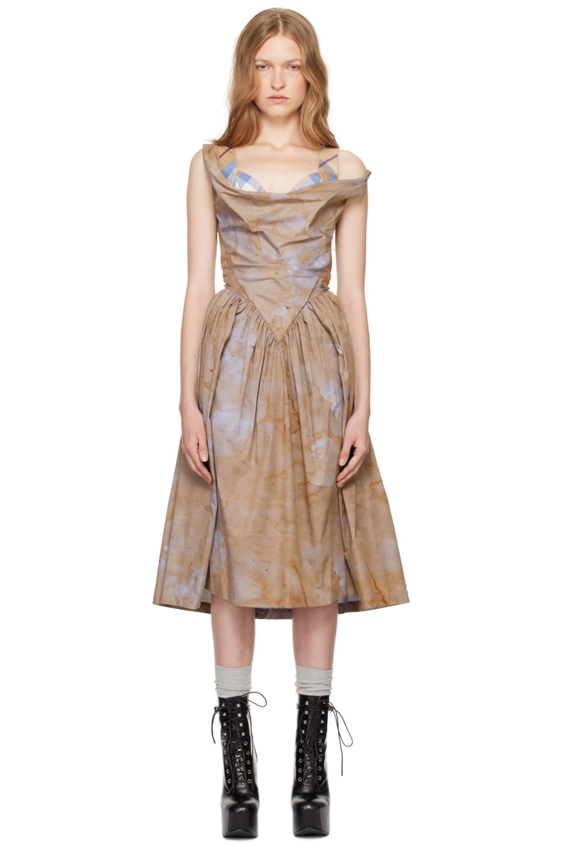 Vivienne Westwood SSENSE限定カプセル ブラウン Sunday ミディアムワンピース