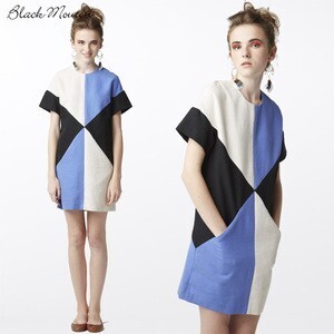 Black Mouton 【55268】カラーブロックワンピース