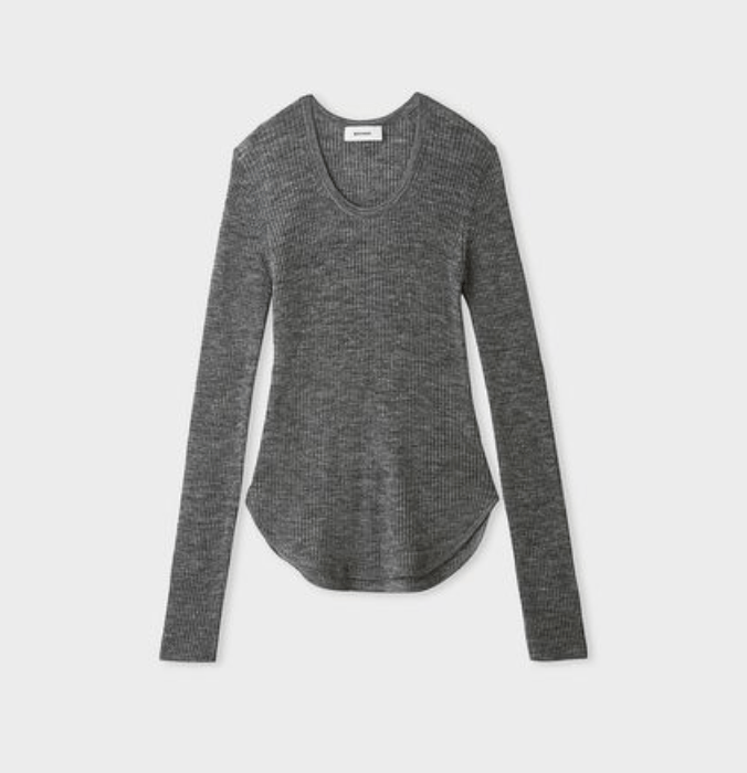 MIESROHE ＵネックアルパカシアーリブＮＴ