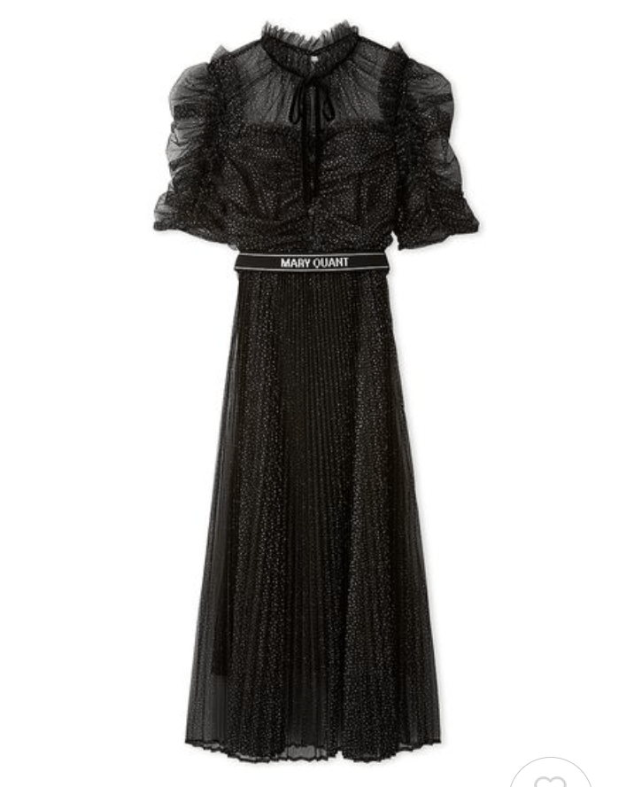 Lily Brown 【LILY BROWN×MARY QUANT】ベルト付きドットチュールドレス