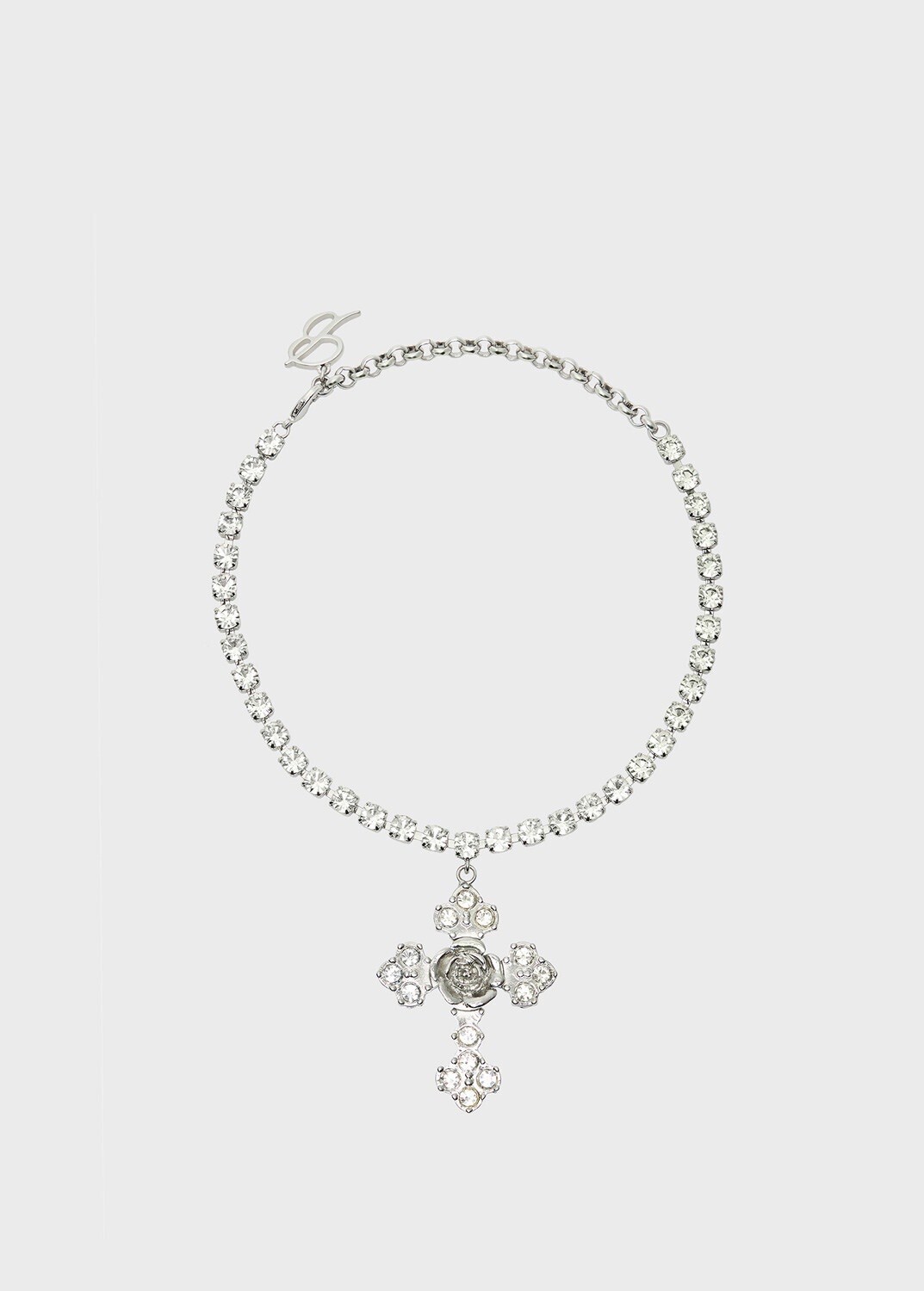 Blumarine CHOKER WITH PENDANT WITH BLUMARINE AND RHINESTONES