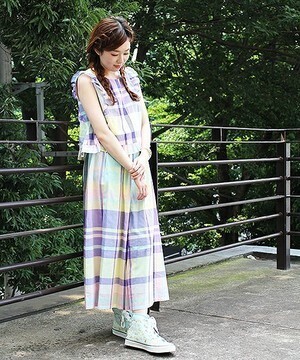 franche lippee Summerチェックコンビネゾン