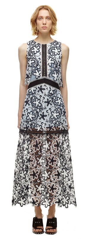 Self-Portrait cape detail maxi dress