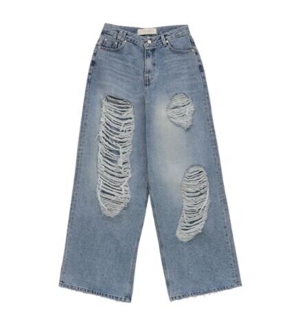 TREEMINGBIRD Scratch Damage Denim Pants