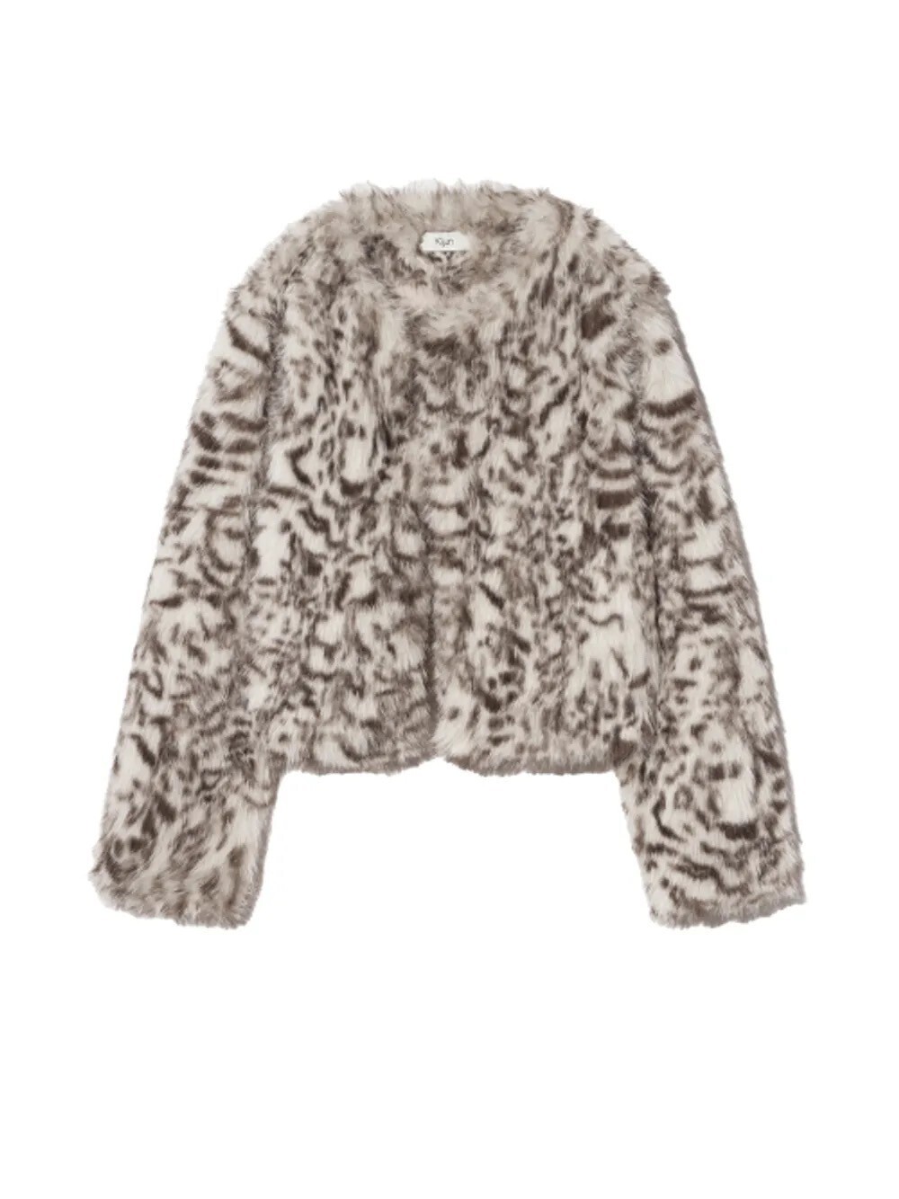 KIJUN Faux Fur Short Jacket Zebra