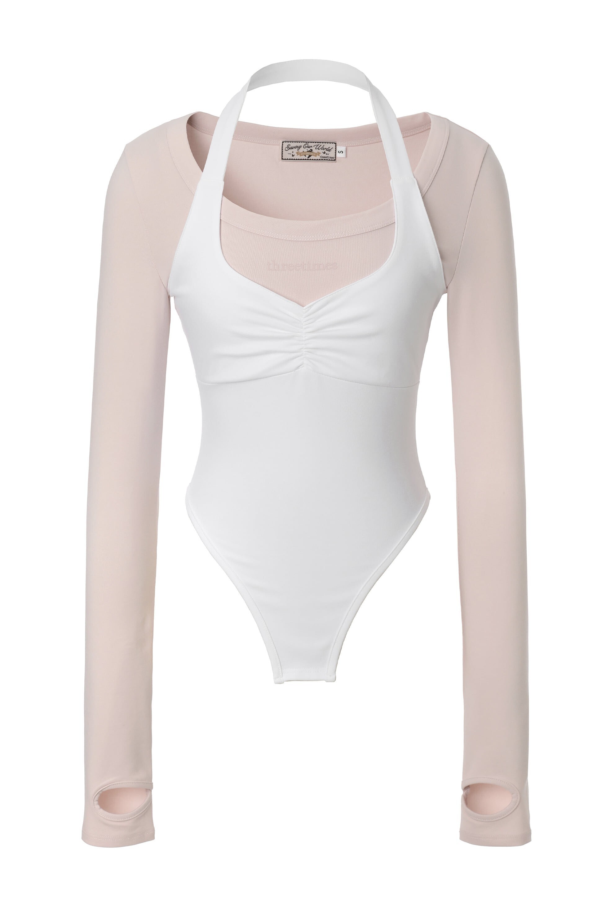 threetimes Halter layered top